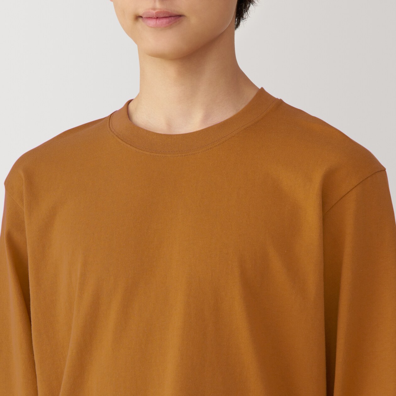 紳士　洗いざらし太番手クルーネック長袖Ｔシャツ