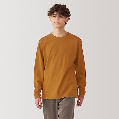 紳士　洗いざらし太番手クルーネック長袖Ｔシャツ（2024年仕様）