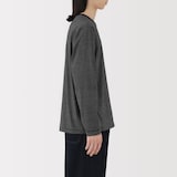 紳士　天竺編みクルーネック長袖Ｔシャツ（ボーダー）