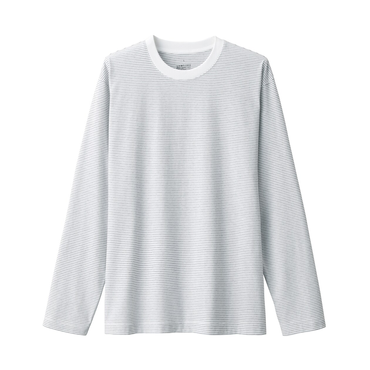 紳士　天竺編みクルーネック長袖Ｔシャツ（ボーダー）