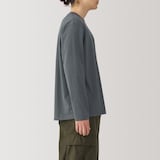 紳士　天竺編みクルーネック長袖Ｔシャツ（ボーダー）