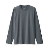 紳士　天竺編みクルーネック長袖Ｔシャツ（ボーダー）