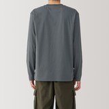 紳士　天竺編みクルーネック長袖Ｔシャツ（ボーダー）