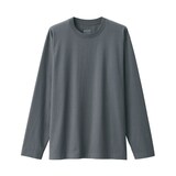 紳士　天竺編みクルーネック長袖Ｔシャツ（ボーダー）