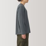 紳士　天竺編みクルーネック長袖Ｔシャツ（ボーダー）