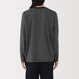 紳士　天竺編みクルーネック長袖Ｔシャツ（ボーダー）