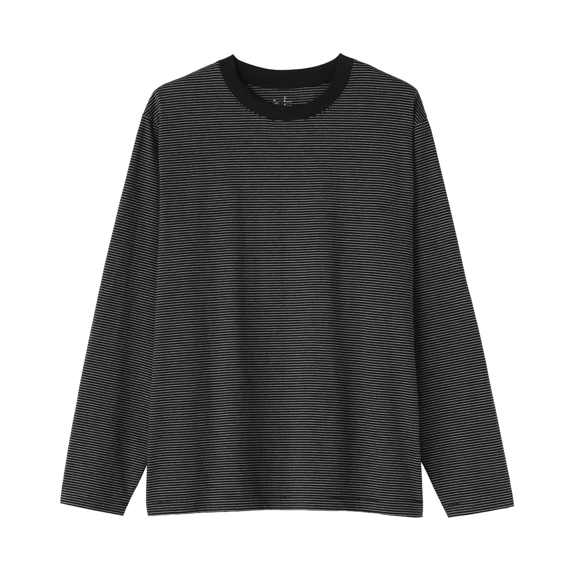 紳士　天竺編みクルーネック長袖Ｔシャツ（ボーダー）