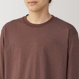 紳士　天竺編みクルーネック長袖Ｔシャツ（ボーダー）