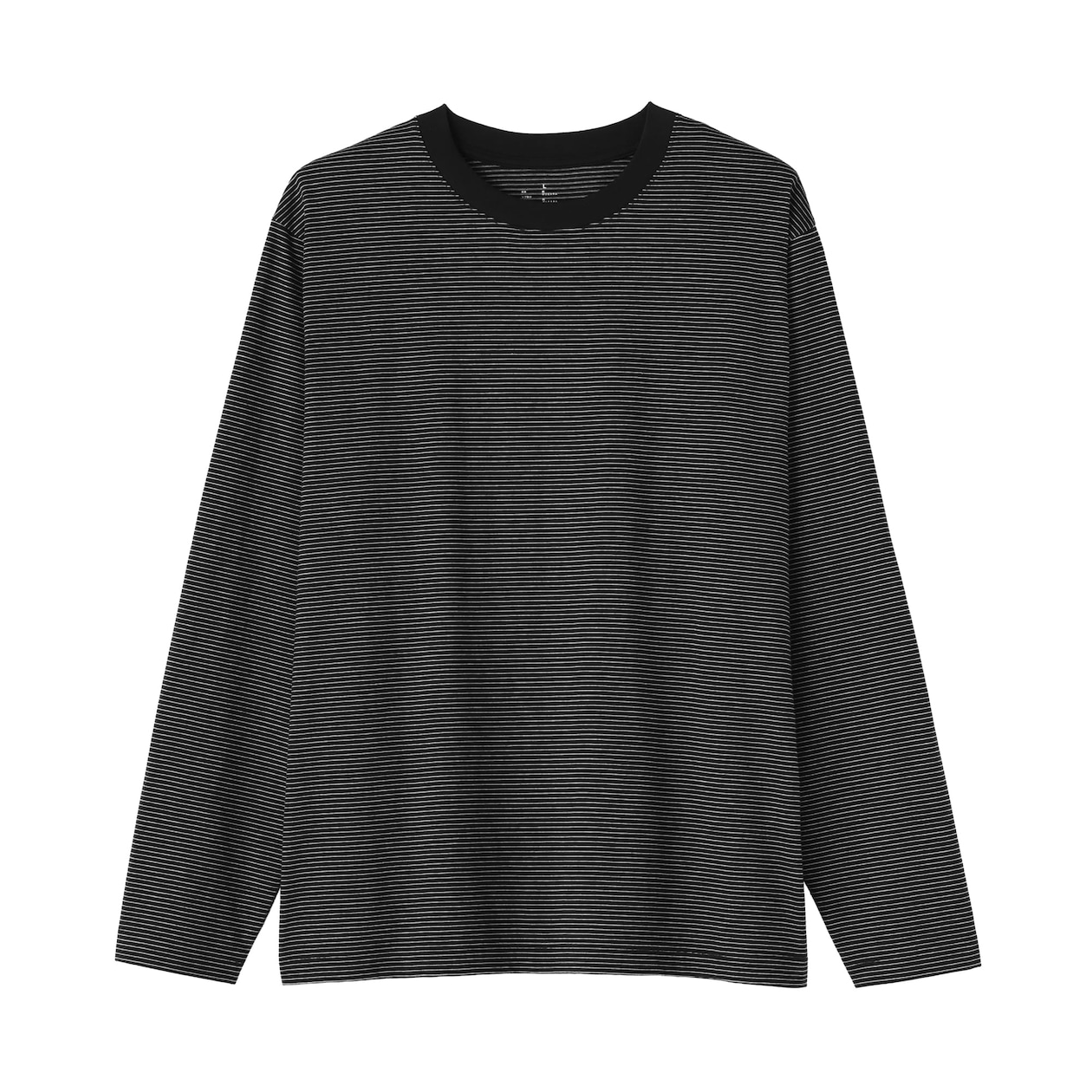 紳士　天竺編みクルーネック長袖Ｔシャツ（ボーダー）