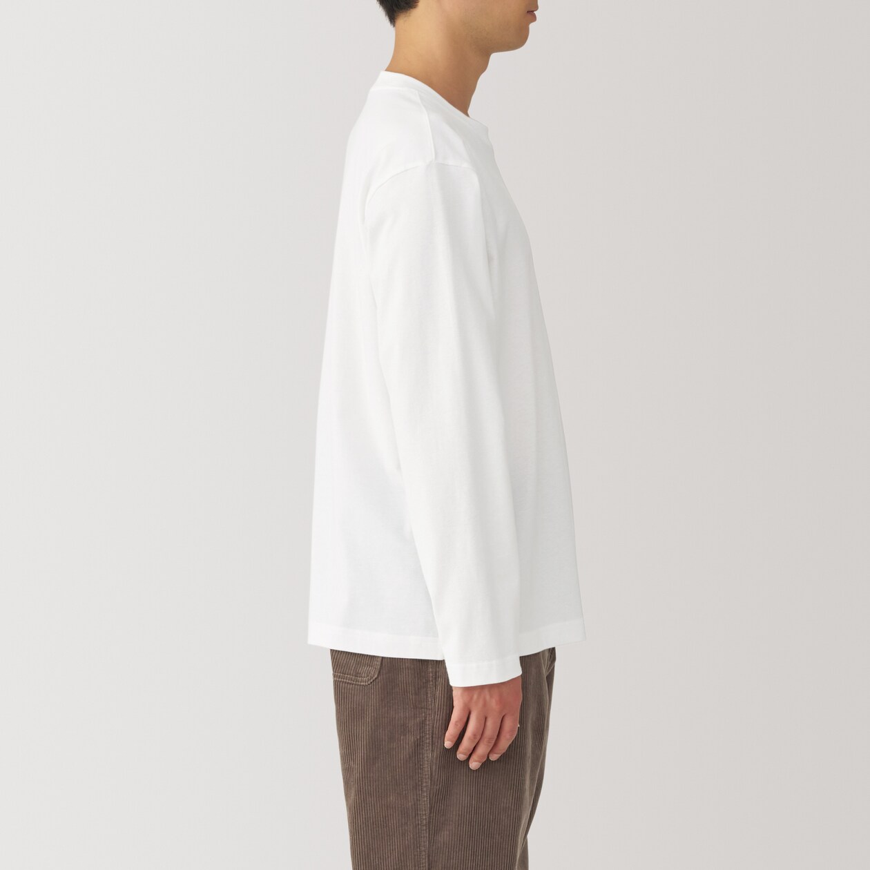 紳士　起毛クルーネック長袖Ｔシャツ