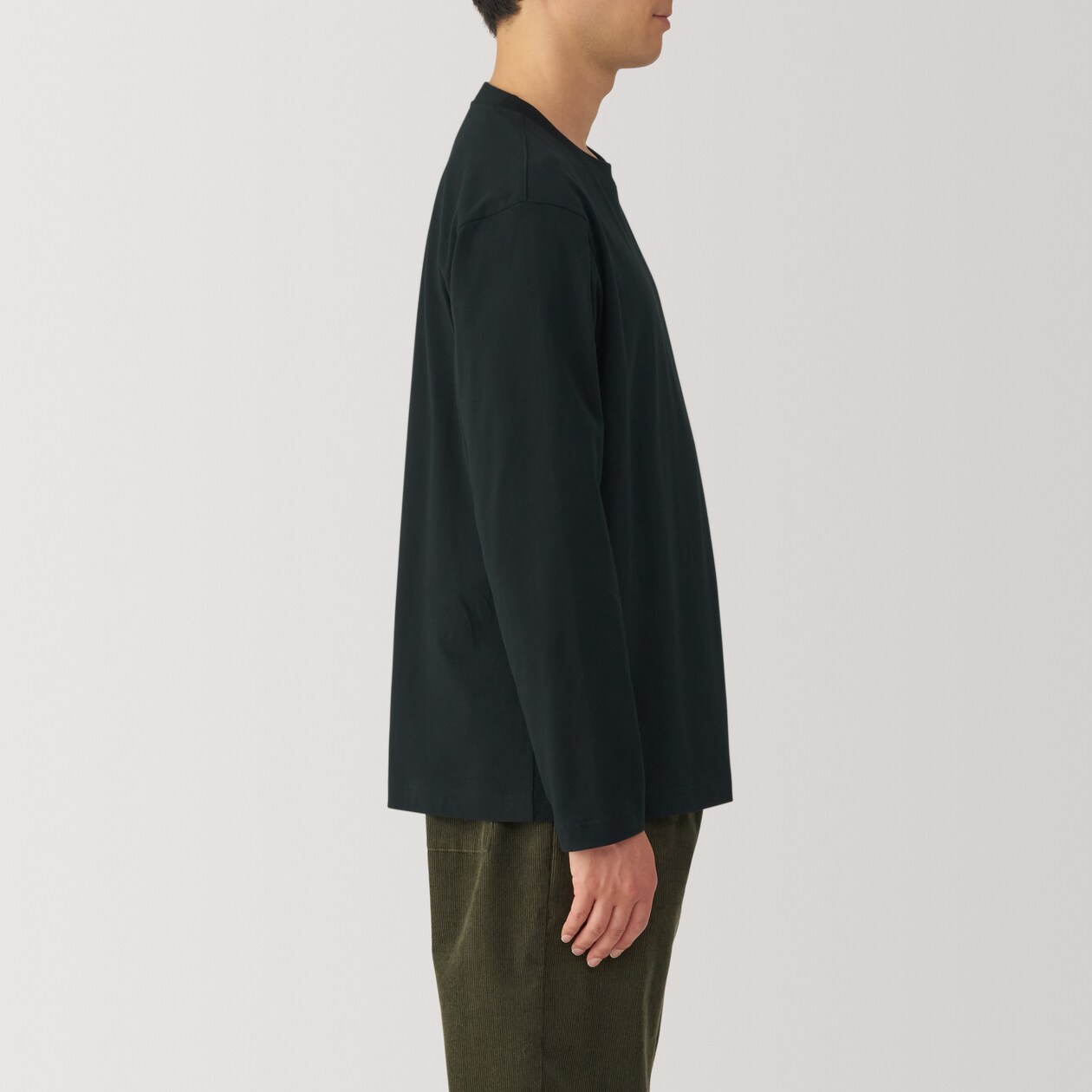 紳士　起毛クルーネック長袖Ｔシャツ