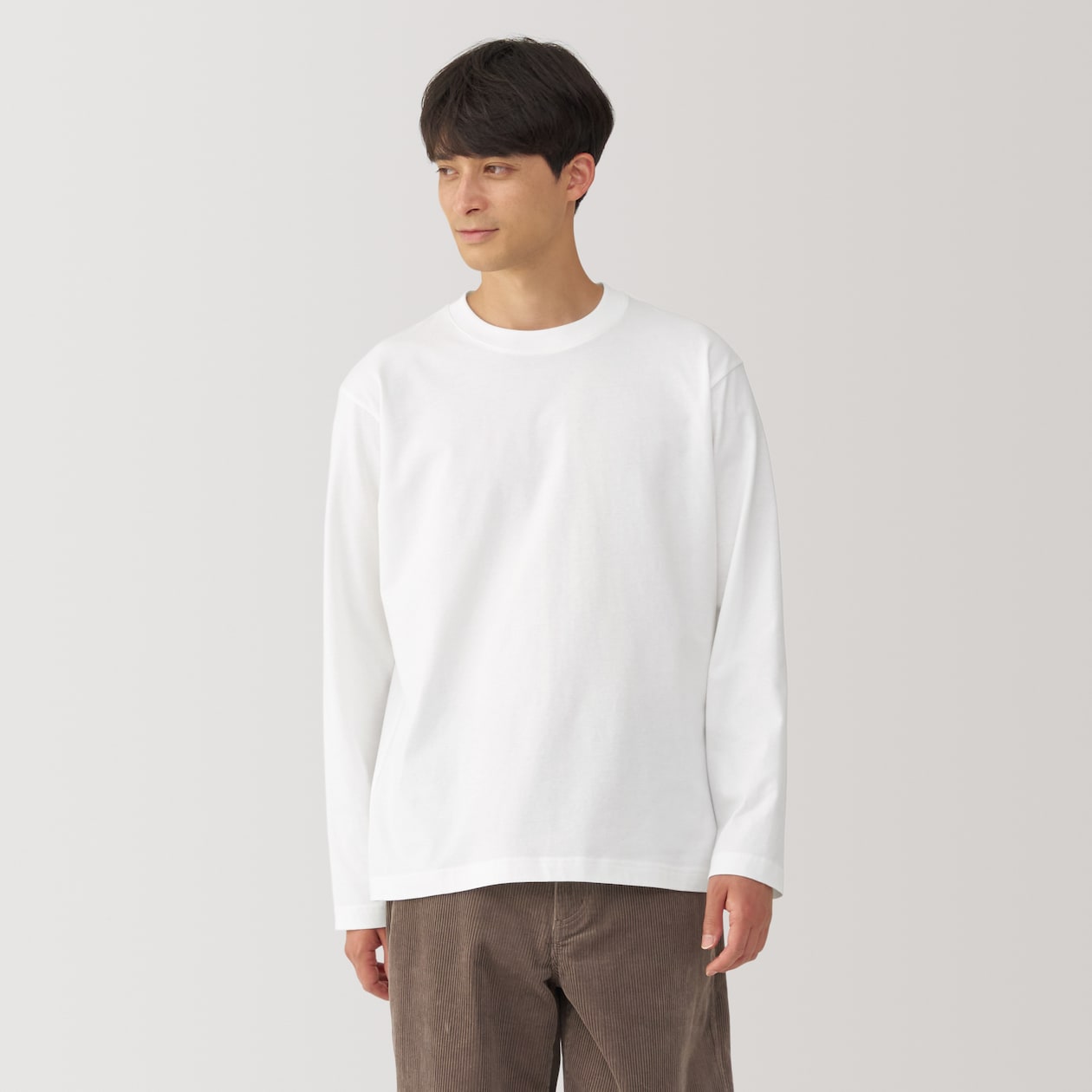 紳士　起毛クルーネック長袖Ｔシャツ