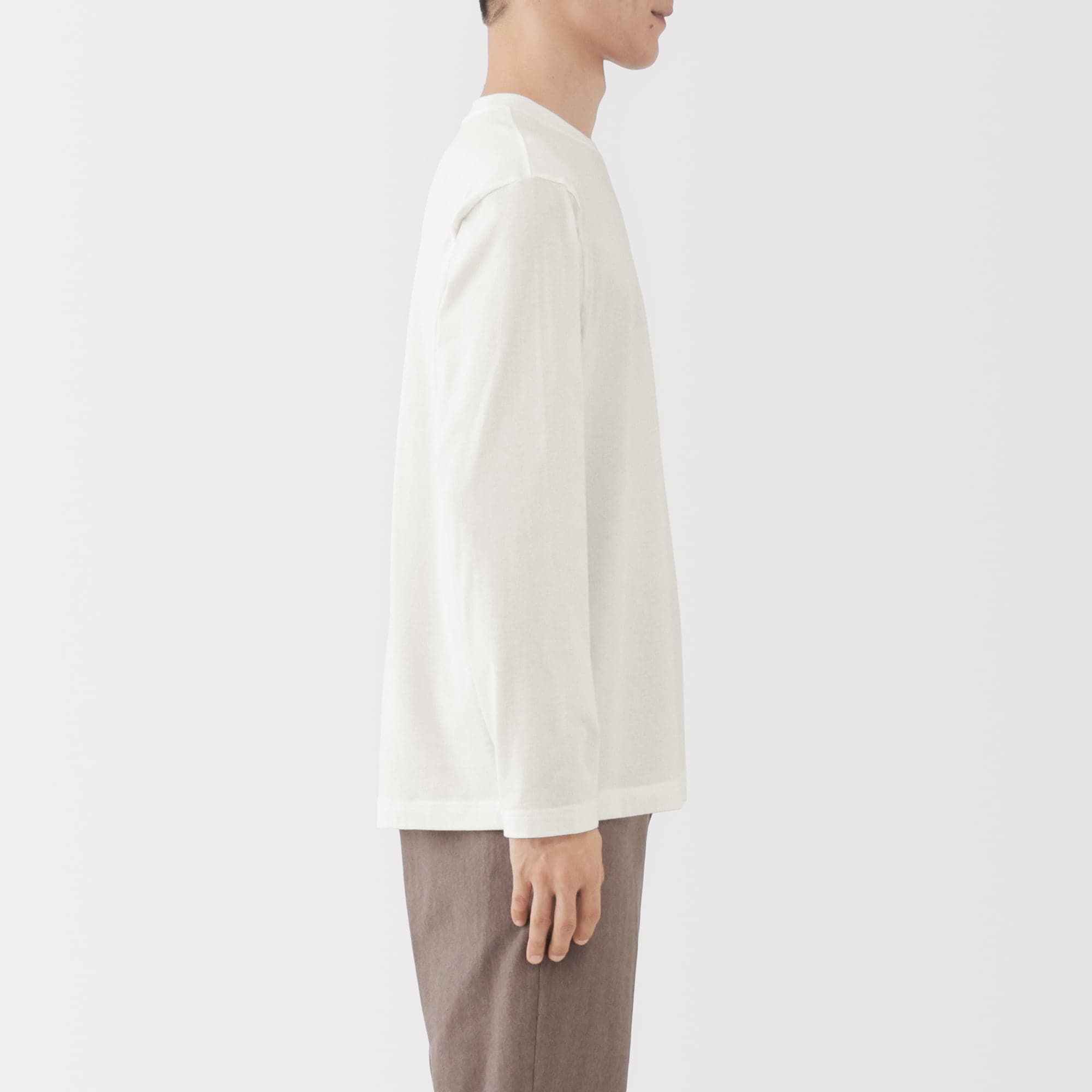 紳士 起毛クルーネック長袖Tシャツ | 無印良品