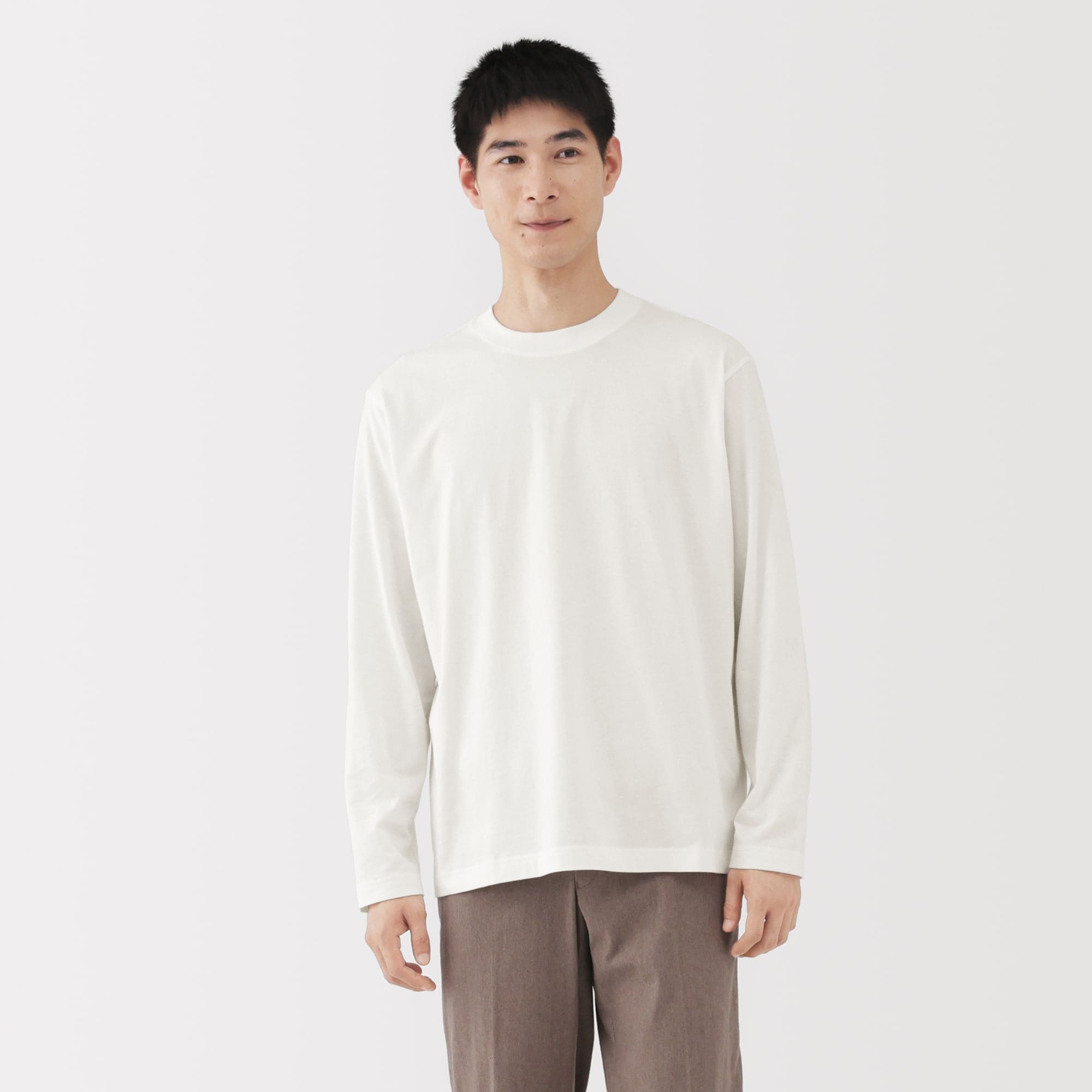 紳士 起毛クルーネック長袖Tシャツ | 無印良品