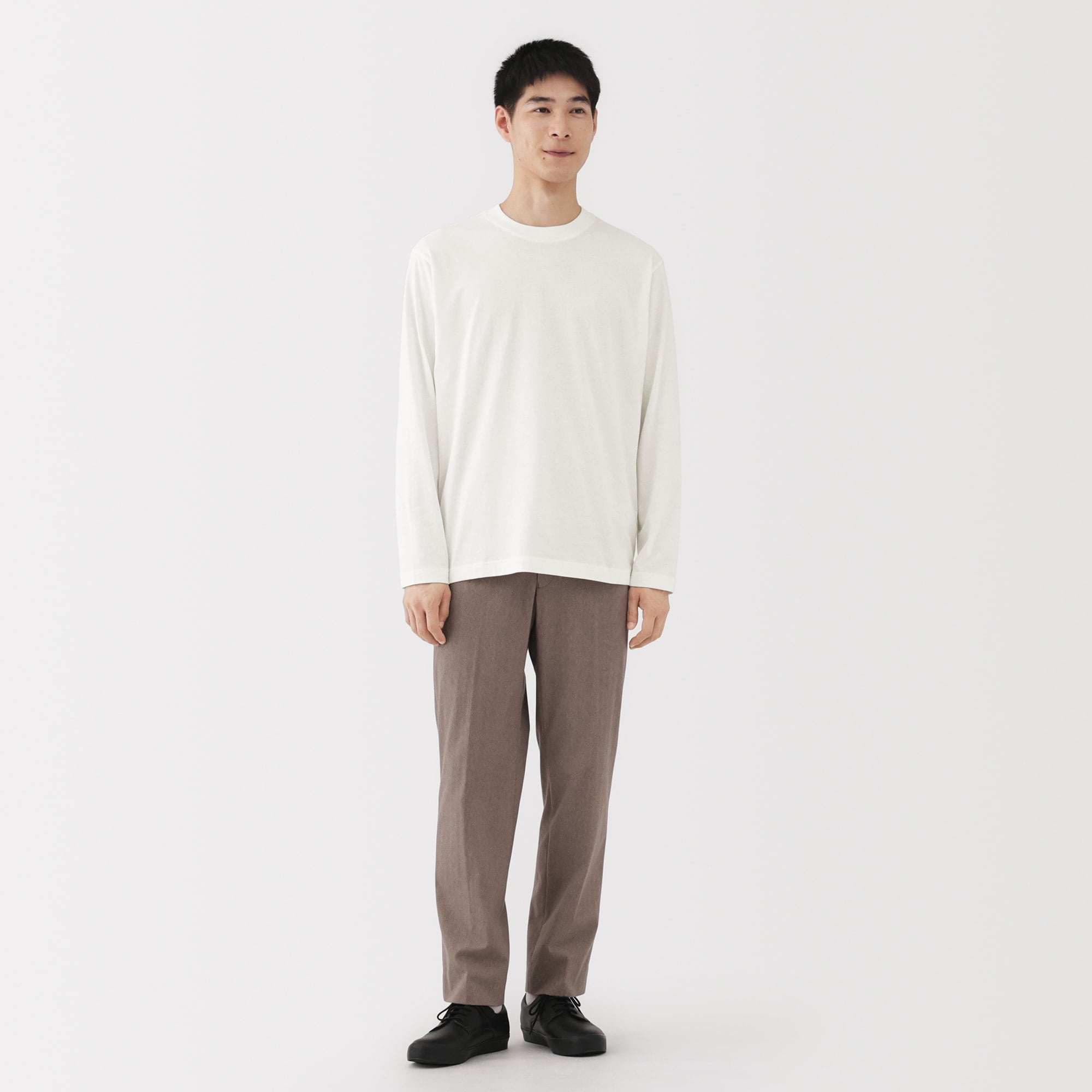 紳士 起毛クルーネック長袖Tシャツ | 無印良品