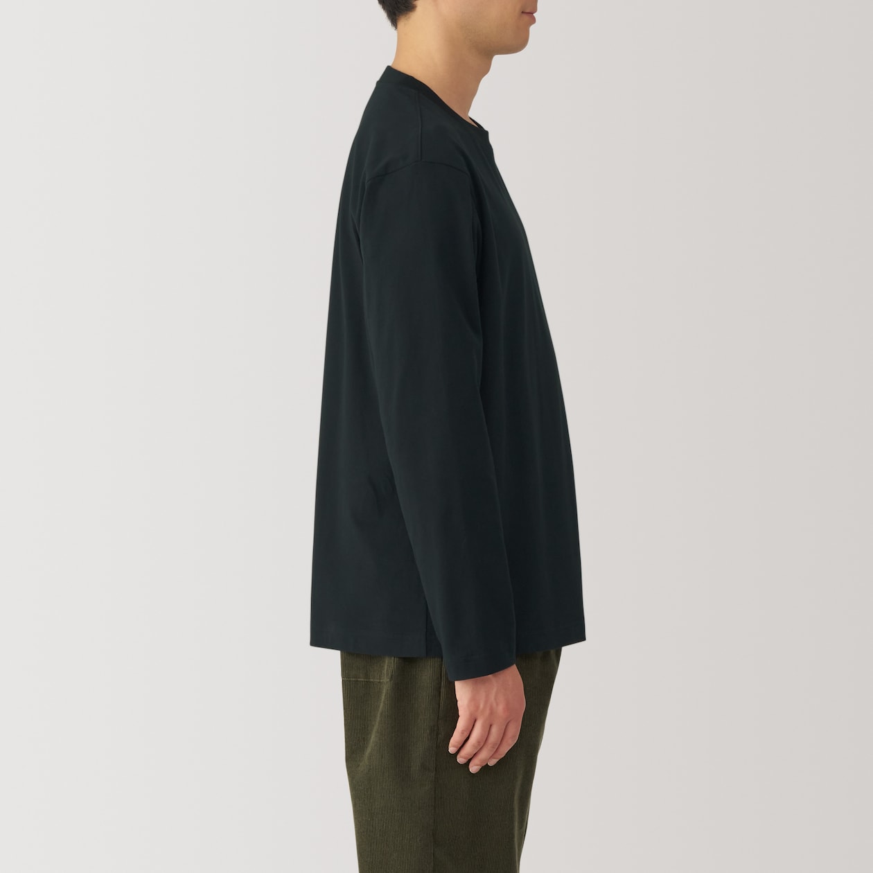 紳士　起毛クルーネック長袖Ｔシャツ