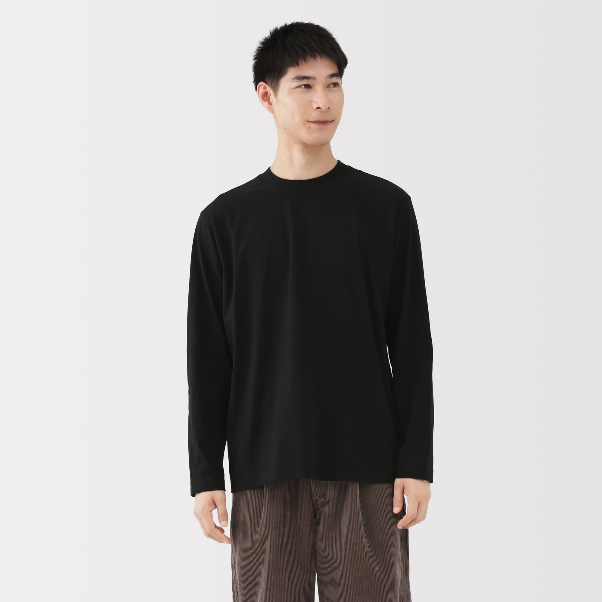 紳士　起毛クルーネック長袖Ｔシャツ