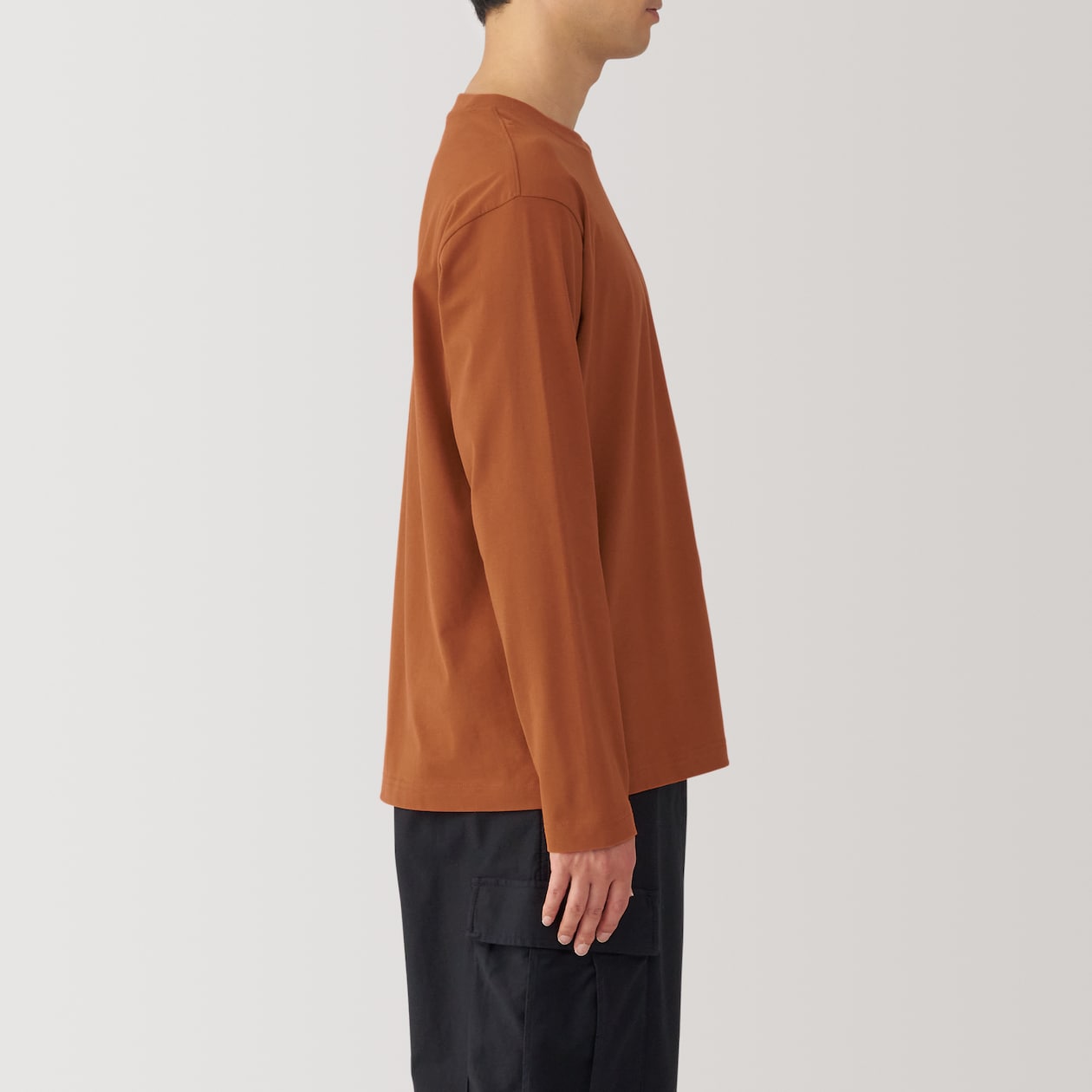 紳士　起毛クルーネック長袖Ｔシャツ