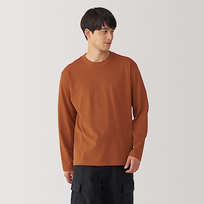 紳士　起毛クルーネック長袖Ｔシャツ