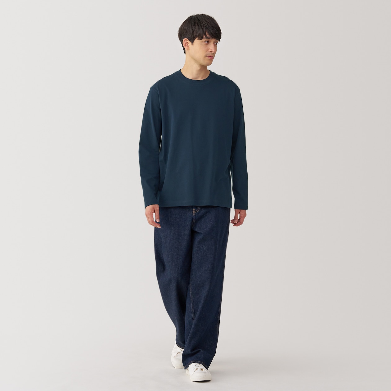 紳士　起毛クルーネック長袖Ｔシャツ