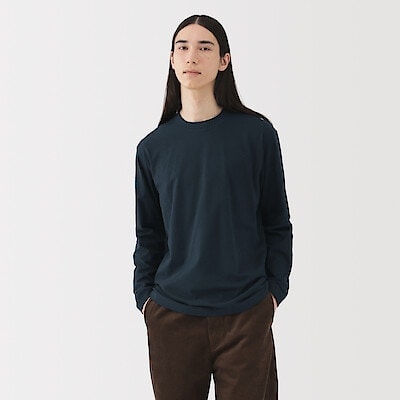 紳士　起毛クルーネック長袖Ｔシャツ
