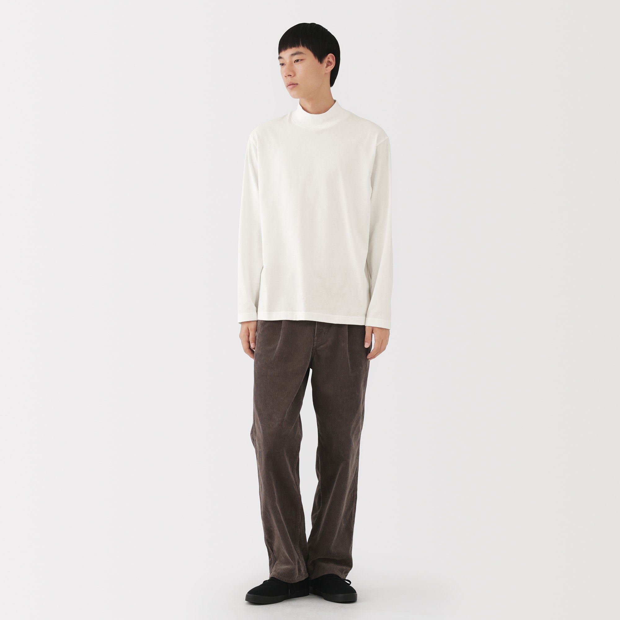 紳士 起毛ハイネック長袖Tシャツ | 無印良品