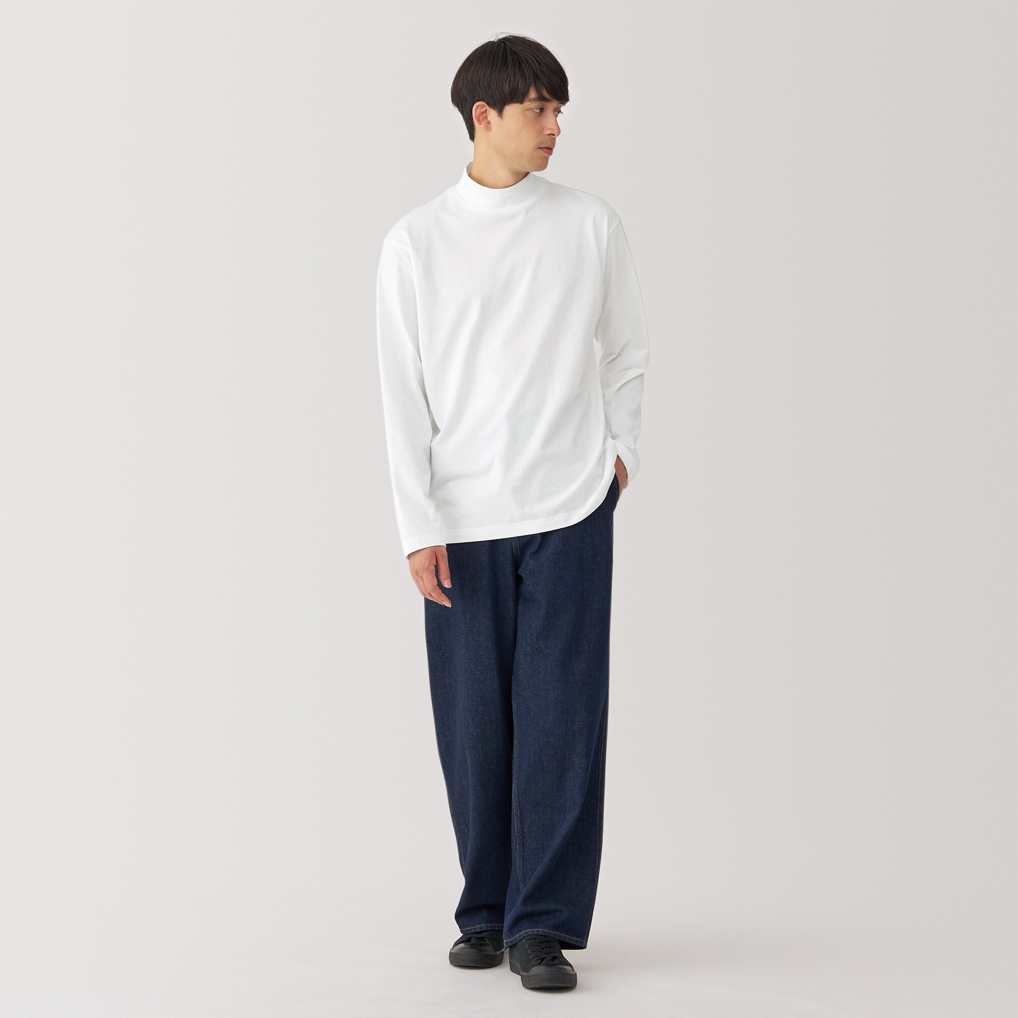 紳士 起毛ハイネック長袖Tシャツ | 無印良品