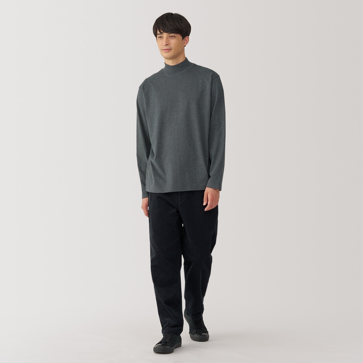 紳士　起毛ハイネック長袖Ｔシャツ