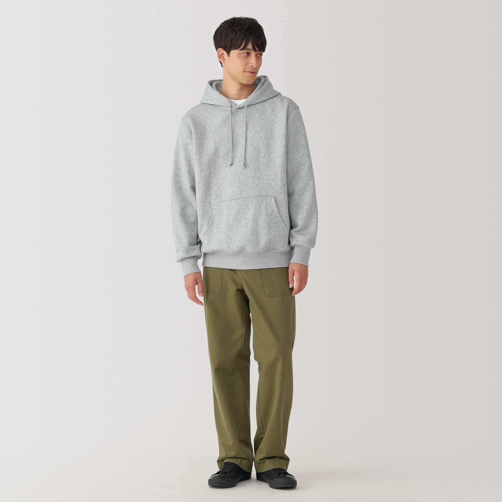 MUJILab昔ながらの製法で編み立てたスウェットフルジップパーカ紳士XLオフ白 MUJI LABO昔ながらの製法で編み立てたスウェットフルジップ