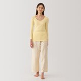 婦人　あったか綿　Ｕネック八分袖Ｔシャツ