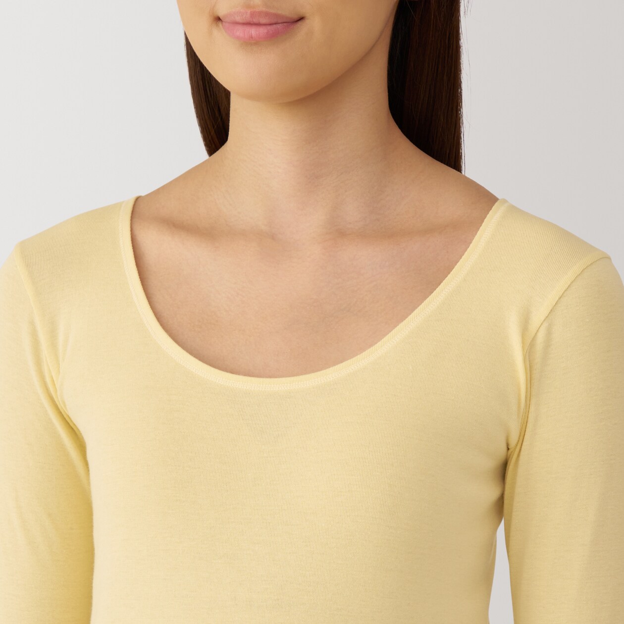 婦人　あったか綿　Ｕネック八分袖Ｔシャツ