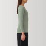 婦人　あったか綿　Ｕネック八分袖Ｔシャツ