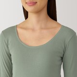 婦人　あったか綿　Ｕネック八分袖Ｔシャツ