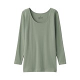 婦人　あったか綿　Ｕネック八分袖Ｔシャツ