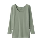 婦人　あったか綿　Ｕネック八分袖Ｔシャツ