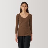 婦人　あったか綿　Ｕネック八分袖Ｔシャツ