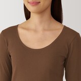 婦人　あったか綿　Ｕネック八分袖Ｔシャツ