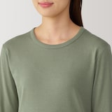 婦人　あったか綿　厚手　クルーネック長袖Ｔシャツ