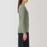 婦人　あったか綿　厚手　クルーネック長袖Ｔシャツ