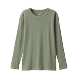 婦人　あったか綿　厚手　クルーネック長袖Ｔシャツ