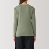 婦人　あったか綿　厚手　クルーネック長袖Ｔシャツ