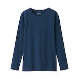 婦人　あったか綿　厚手　クルーネック長袖Ｔシャツ