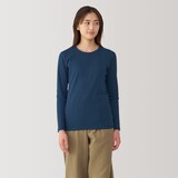 婦人　あったか綿　厚手　クルーネック長袖Ｔシャツ