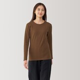 婦人　あったか綿　厚手　クルーネック長袖Ｔシャツ