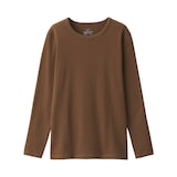 婦人　あったか綿　厚手　クルーネック長袖Ｔシャツ