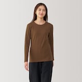 婦人　あったか綿　厚手　クルーネック長袖Ｔシャツ