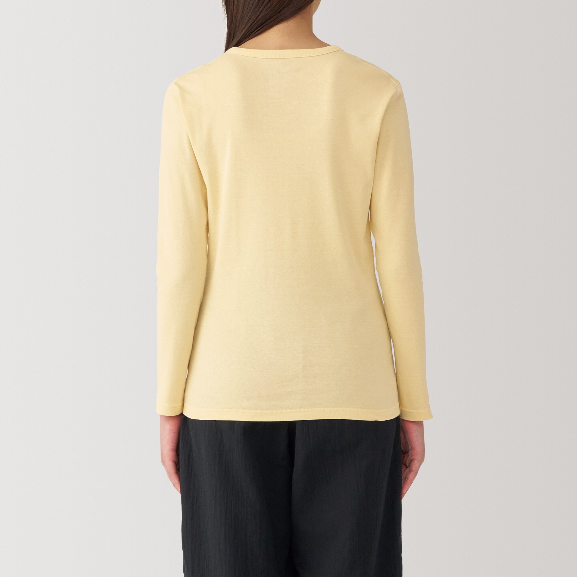 婦人　あったか綿　厚手　クルーネック長袖Ｔシャツ