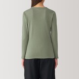 婦人　あったか綿　厚手　クルーネック長袖Ｔシャツ