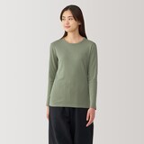 婦人　あったか綿　厚手　クルーネック長袖Ｔシャツ