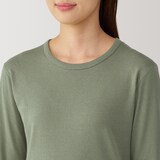 婦人　あったか綿　厚手　クルーネック長袖Ｔシャツ